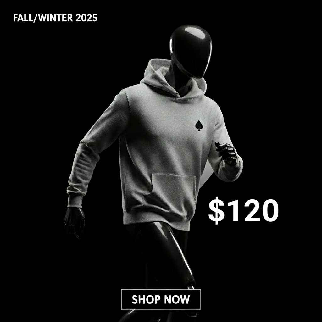 Professional Gray Hoodie Ad