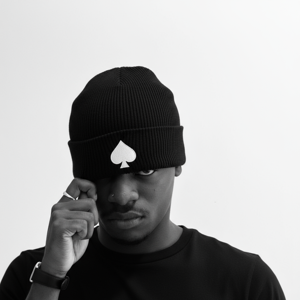 Spade Logo Beanie - pulled over eyes