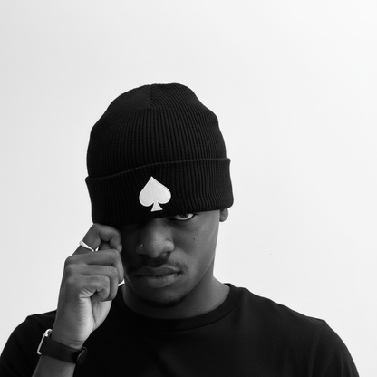 Spade Logo Beanie - pulled over eyes