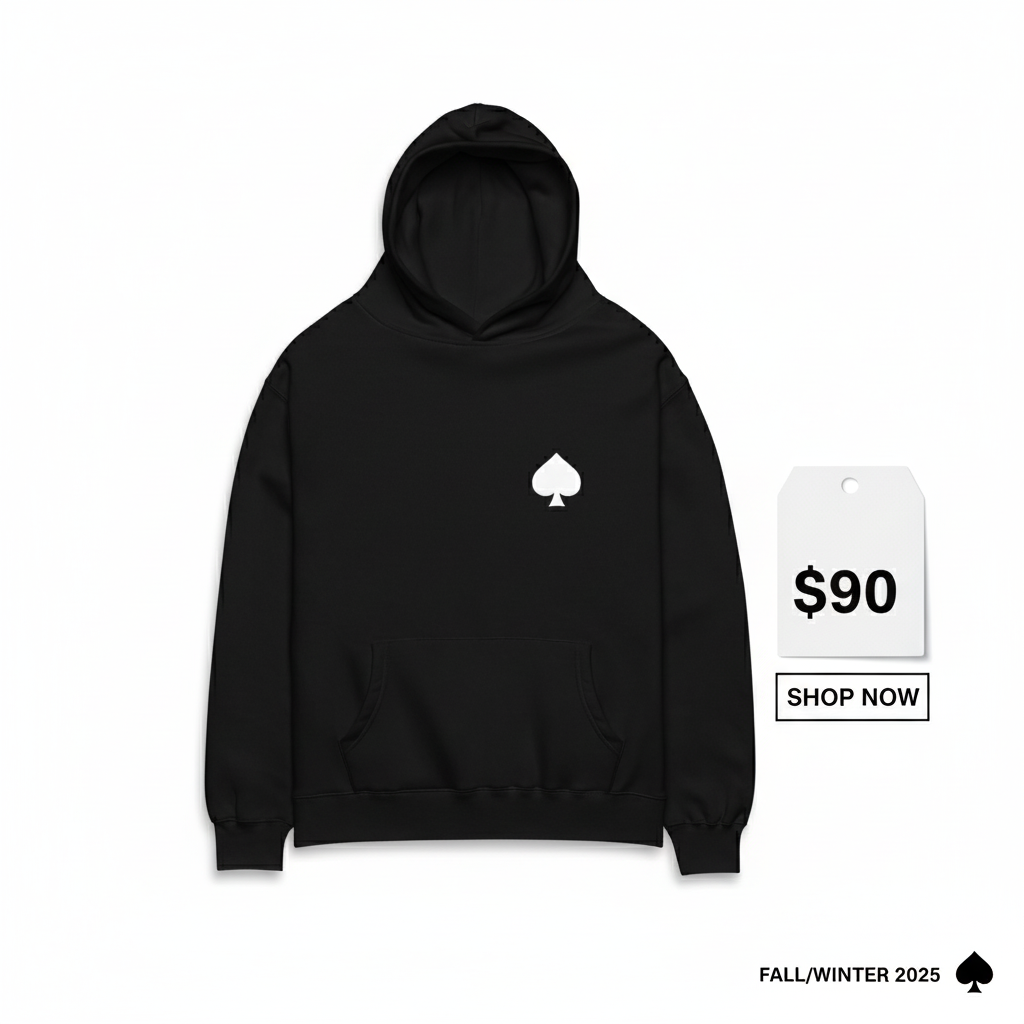Spade Logo Hoodie Black